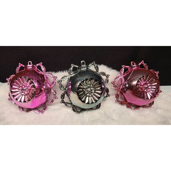 Vintage Bradford Plastic Double Indent Christmas Star Ornaments Lot of 3 - Picture 4 of 7